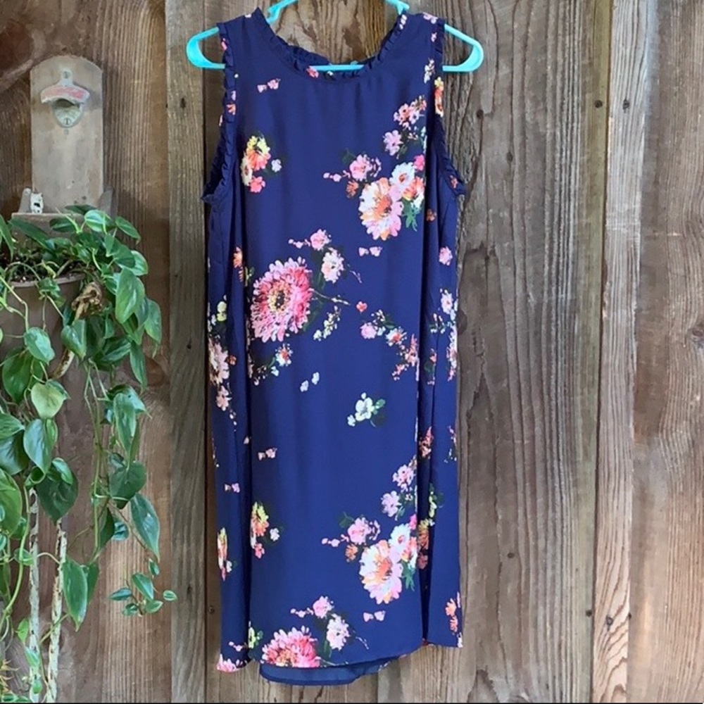 NWT Navy Floral Knee-Length Dress